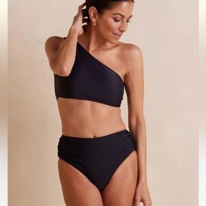 Summersalt The Ruched High Leg High Rise Bottom in Sea‎ Urchin NWT SZ 16